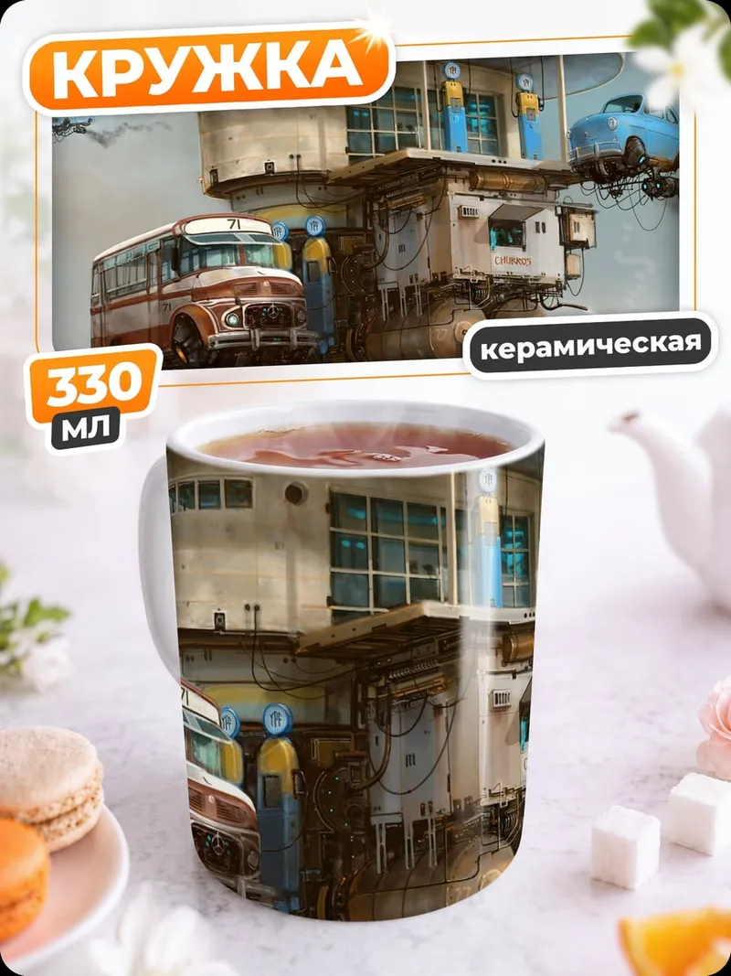 Кружка керамическая Летающая станция