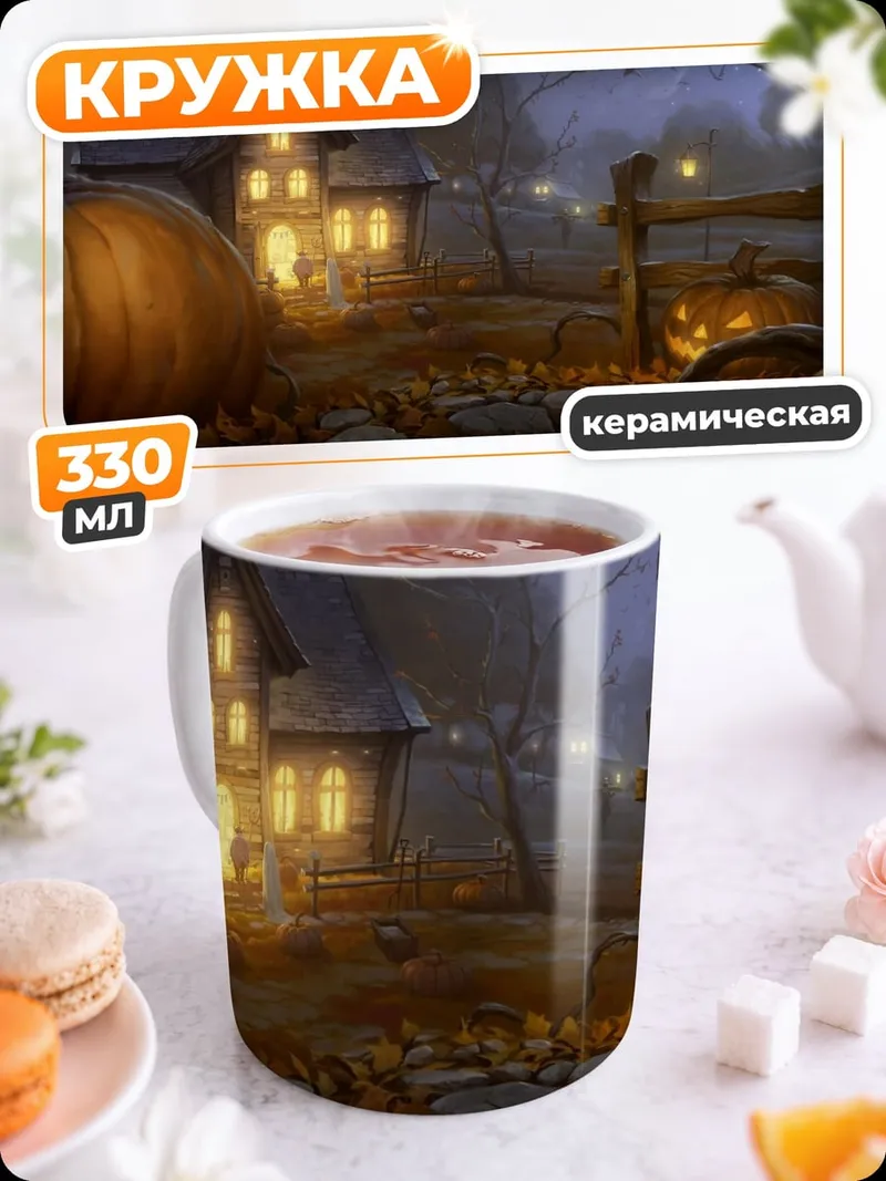 Кружка керамическая Тыквенная ночь
