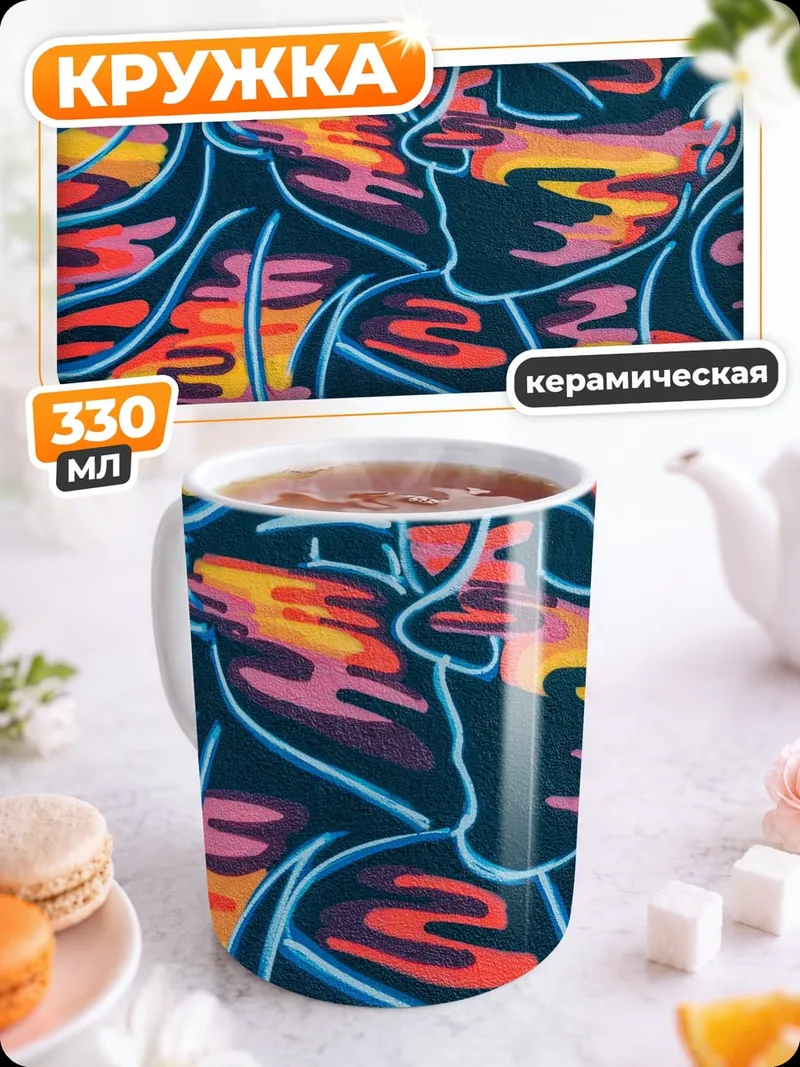 Кружка керамическая Абстрактный поцелуй