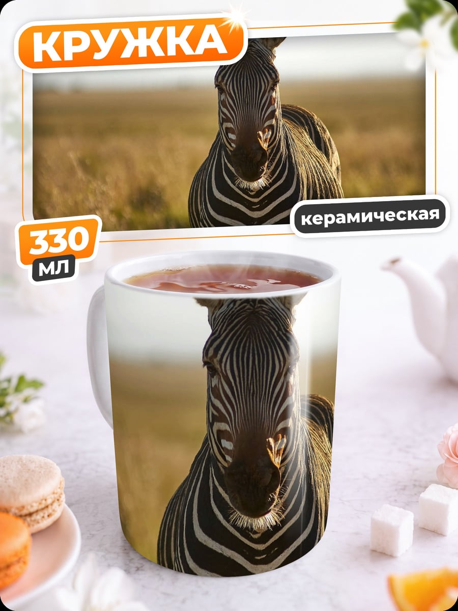 Кружка керамическая Зебра в саванне