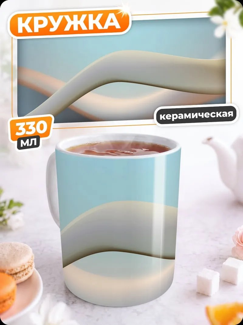 Кружка керамическая абстрактные линии