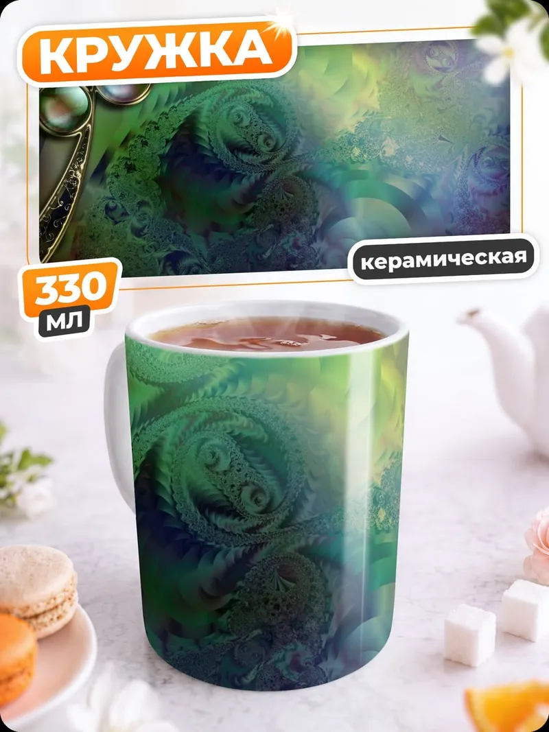 Кружка керамическая Абстрактные цветы