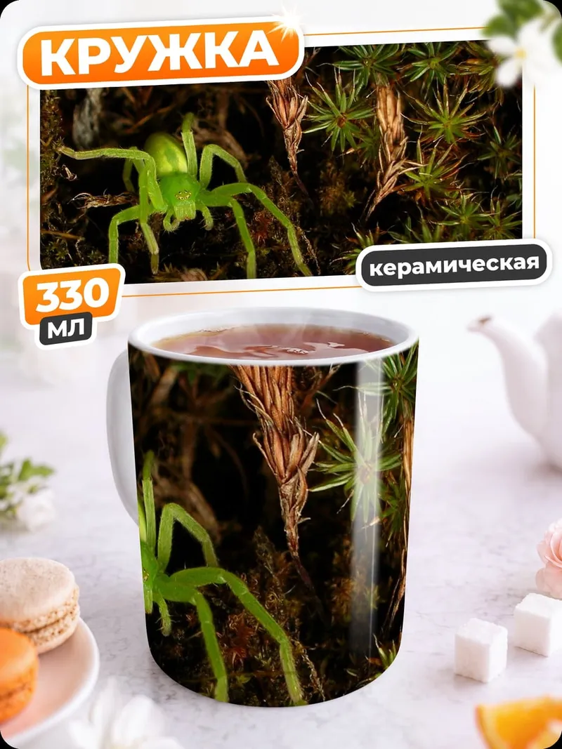 Кружка керамическая Зеленый паук