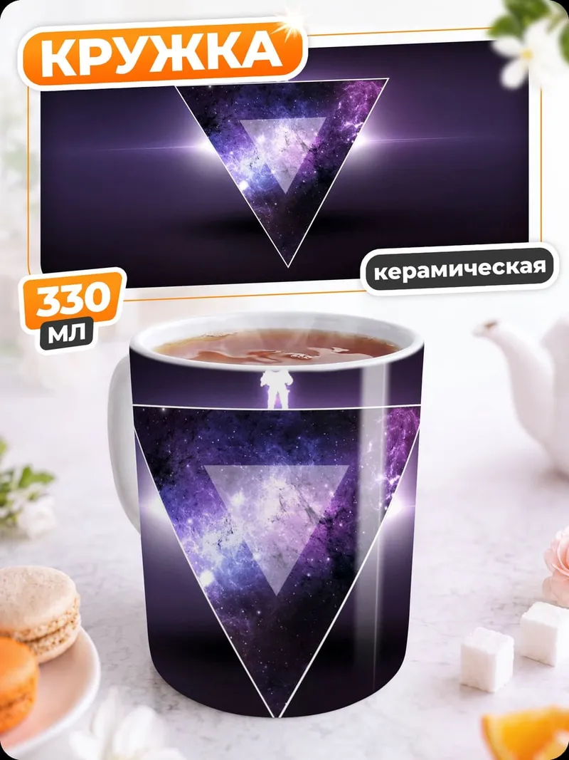 Кружка керамическая Космический треугольник