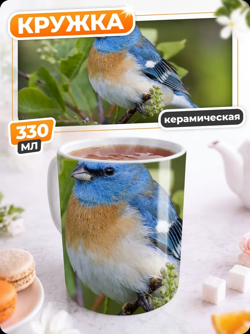 Кружка керамическая Синяя птичка