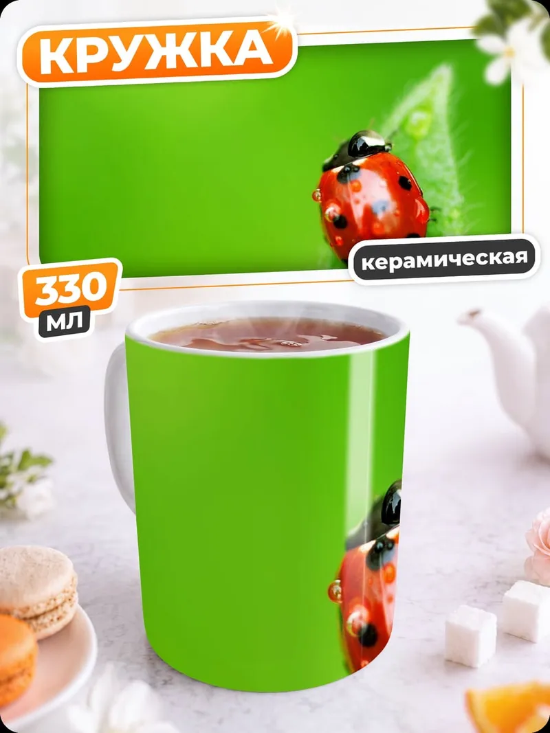 Кружка керамическая божья коровка