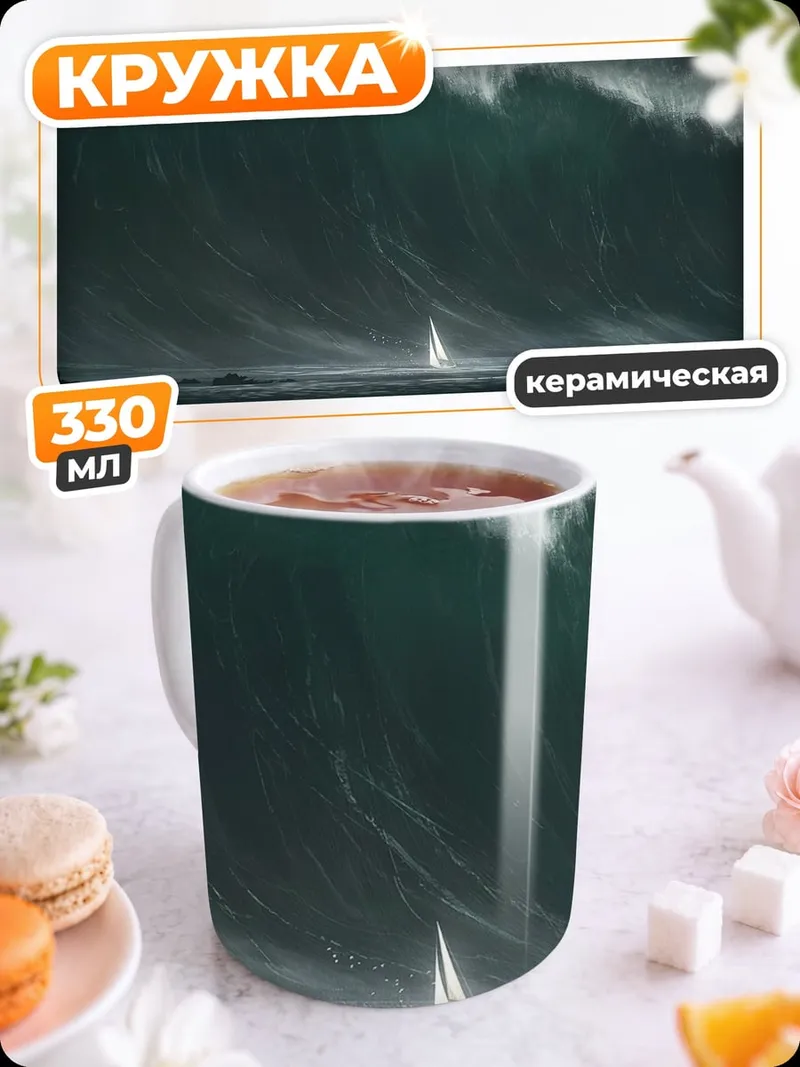 Кружка керамическая Гигантская волна