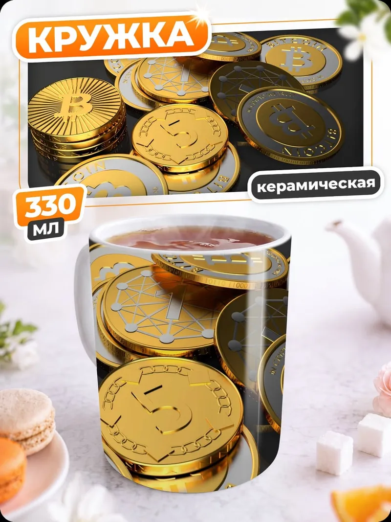 Кружка керамическая Золотые монеты