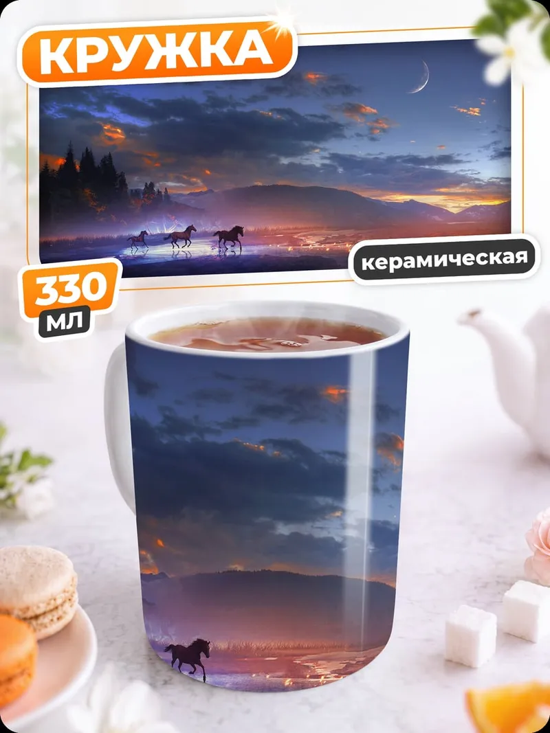 Кружка керамическая Ночная погоня