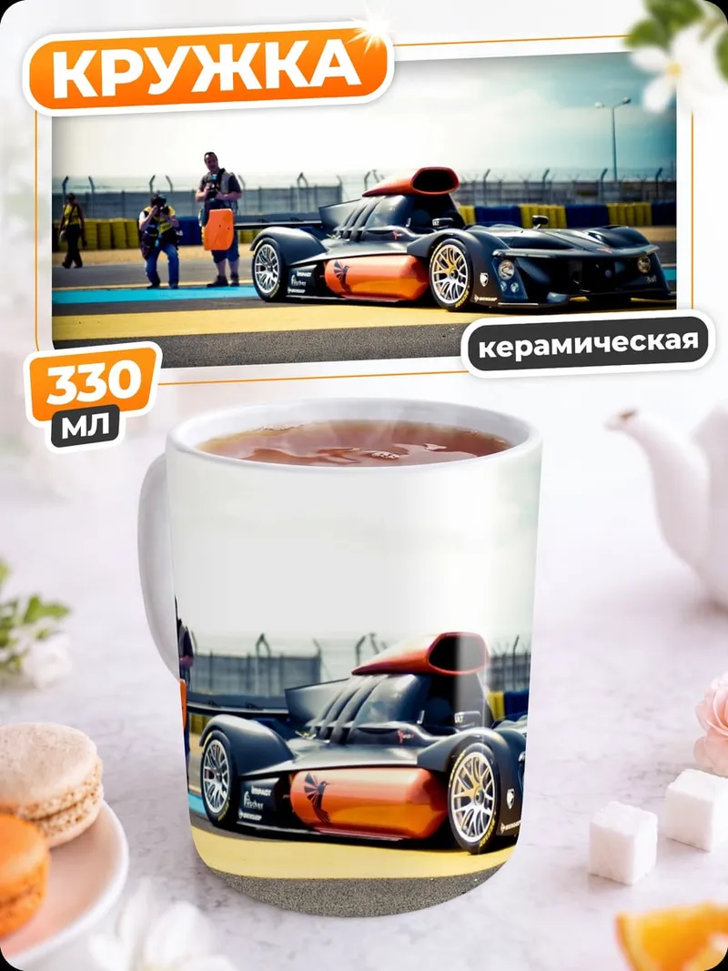 Кружка керамическая Гонка на закате