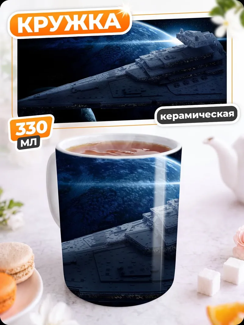 Кружка керамическая космический корабль
