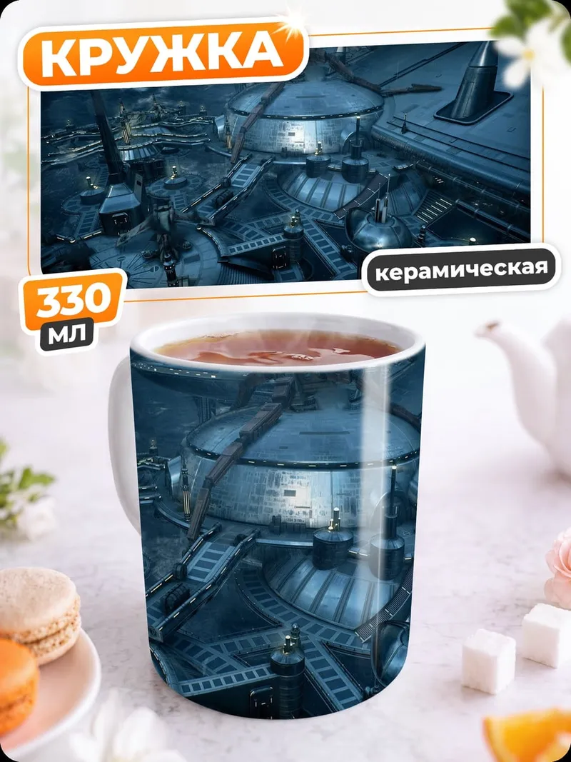Кружка керамическая Футуристическая база звезд