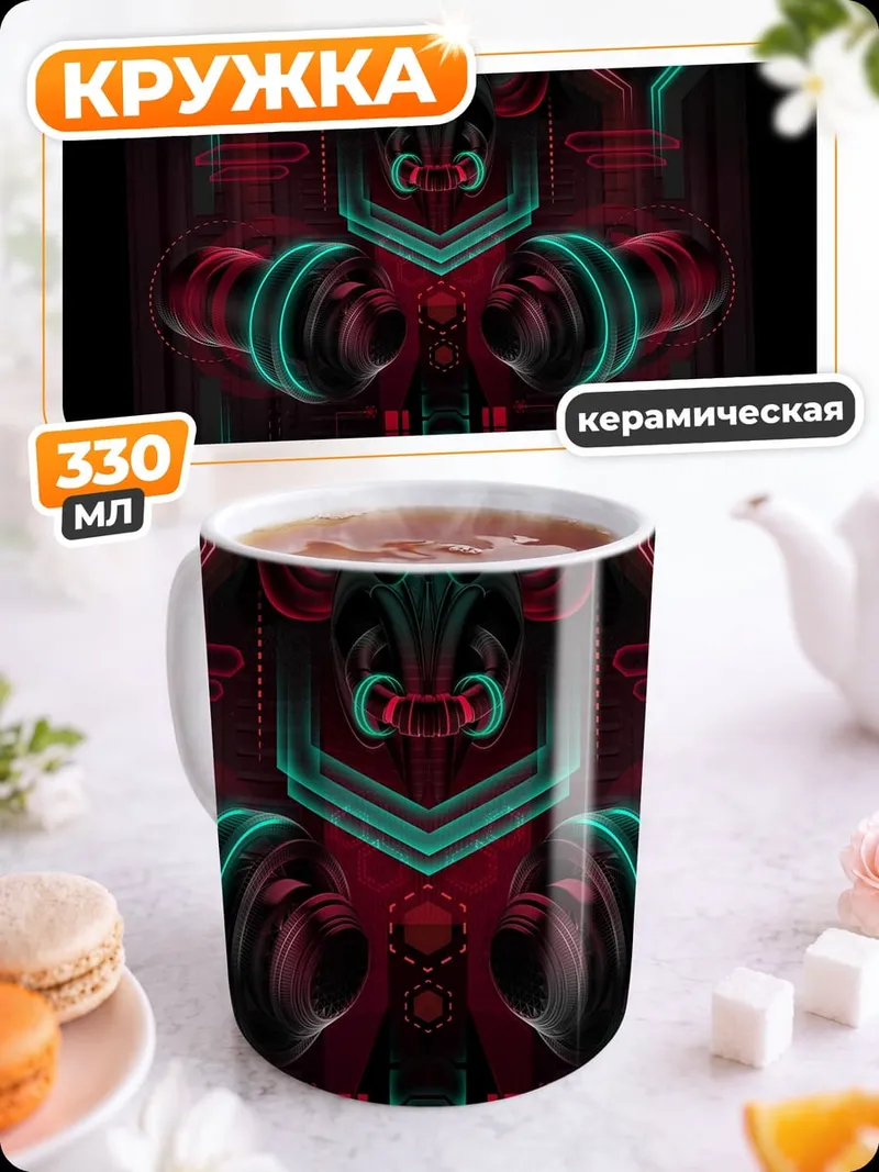 Кружка керамическая Кибернетический дракон