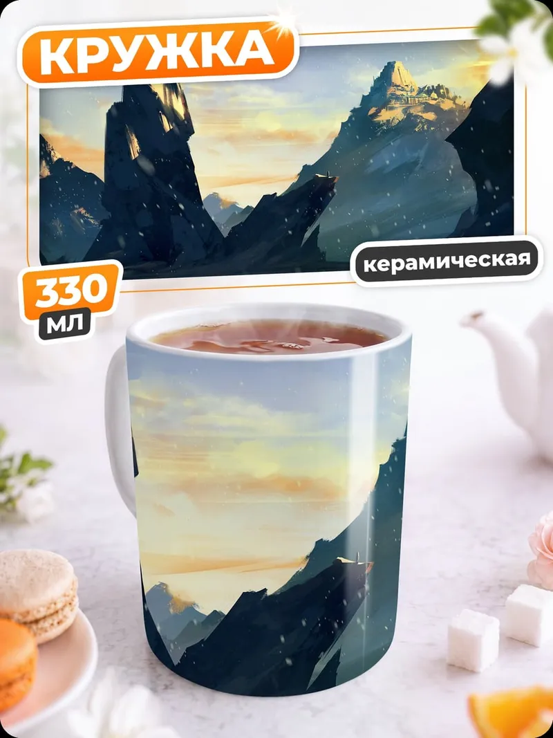 Кружка керамическая Горный пейзаж