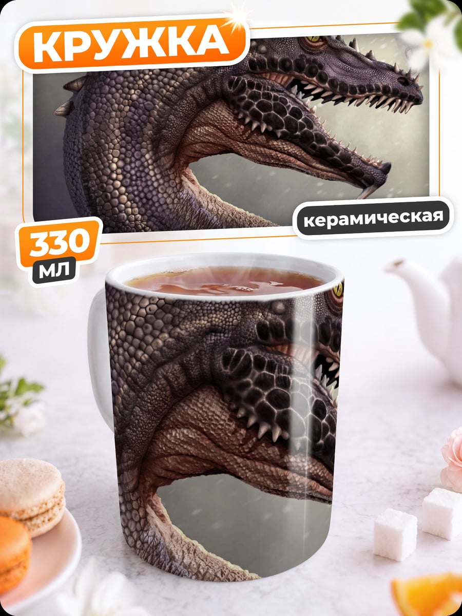 Кружка керамическая Дракон с дымом
