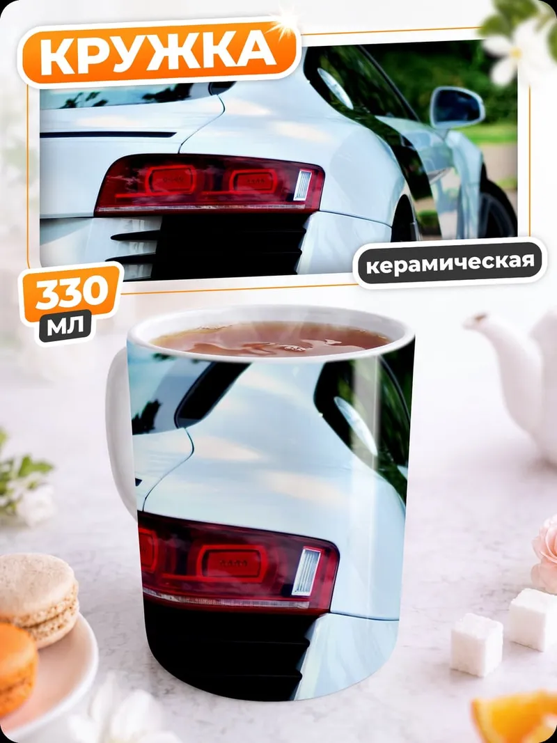 Кружка керамическая Белый спорткар