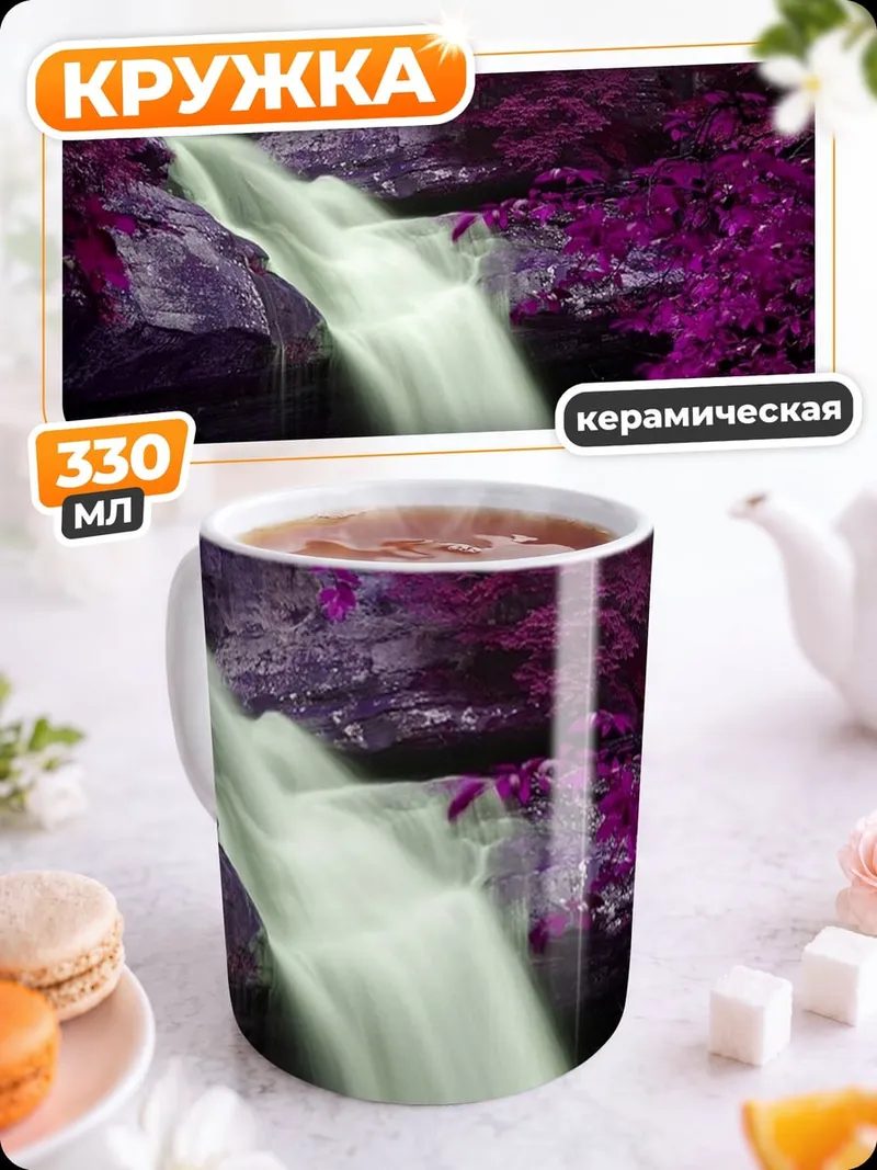 Кружка керамическая Фиолетовый водопад