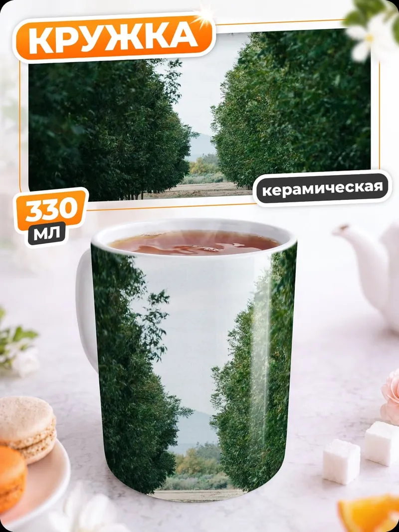 Кружка керамическая Аллея деревьев
