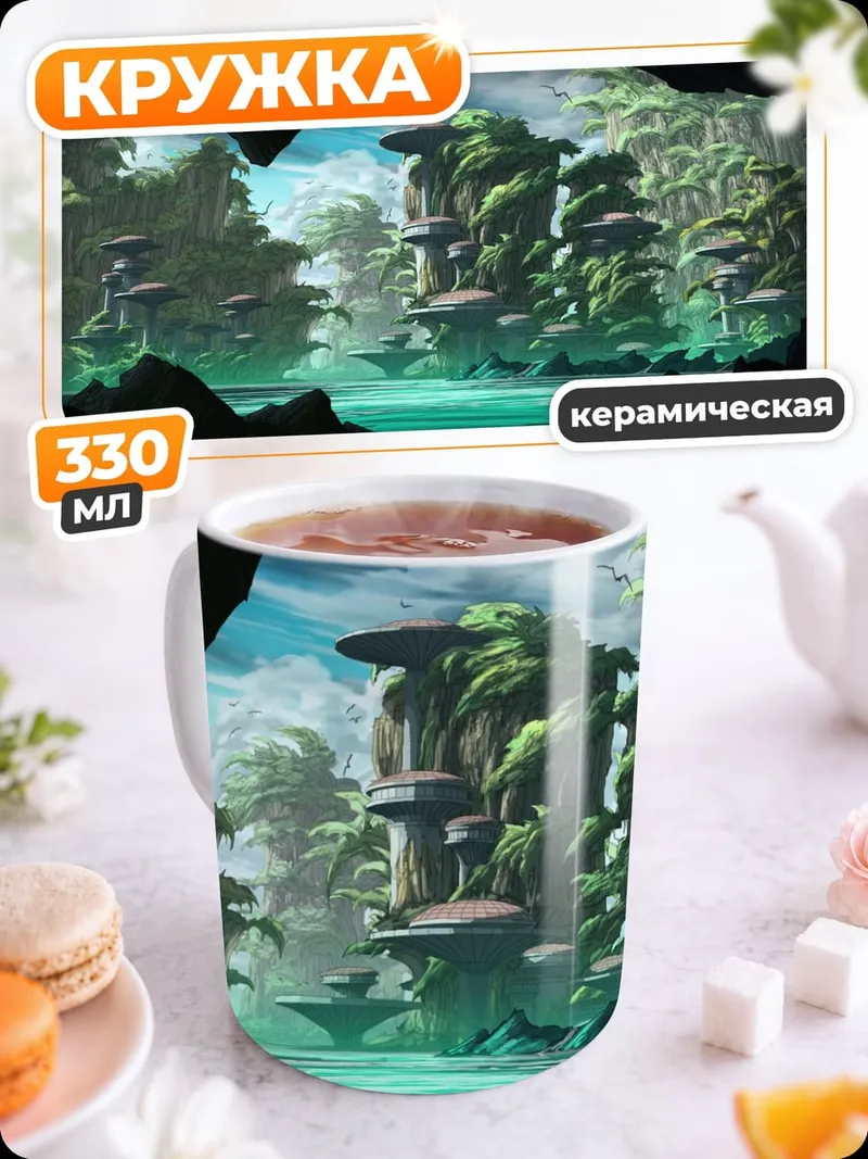 Кружка керамическая Фантастический лес
