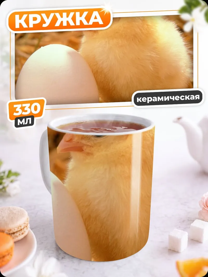 Кружка керамическая Цыпленок и яйцо
