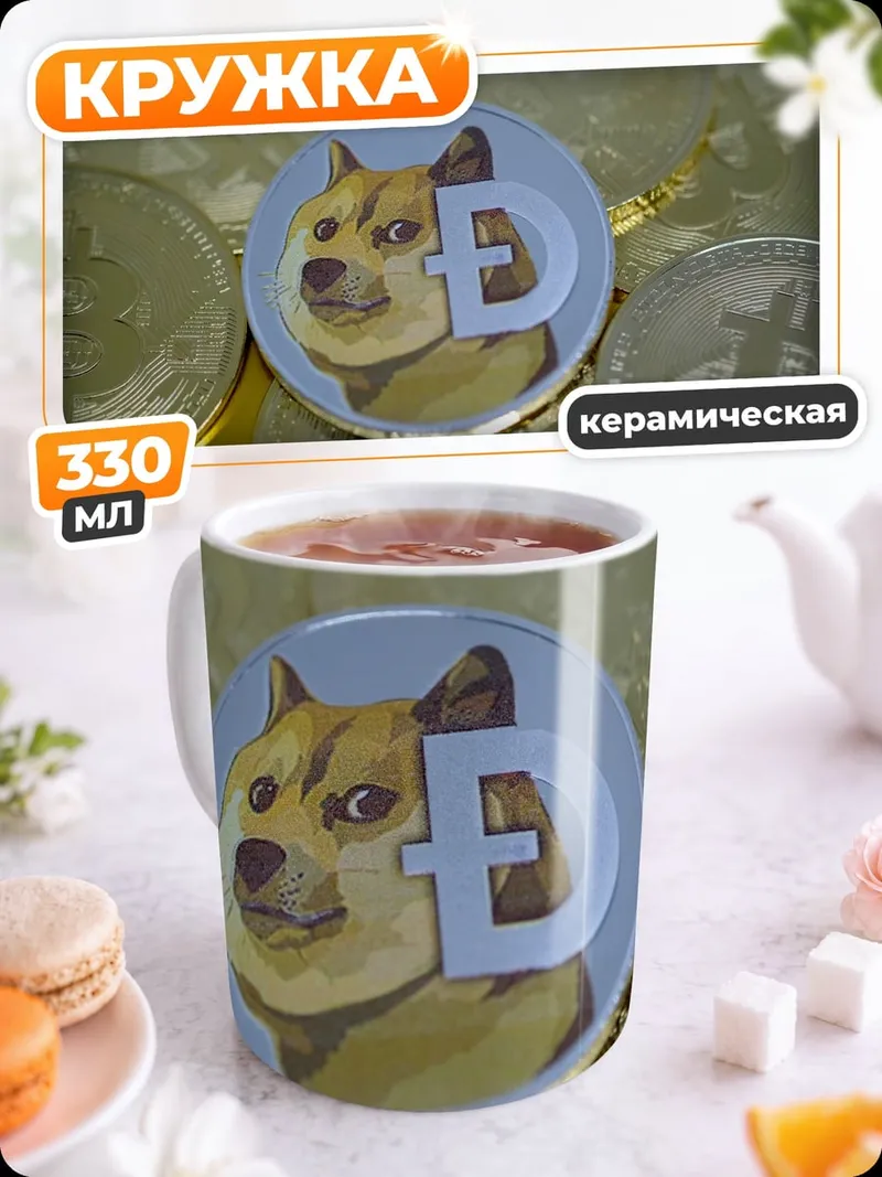 Кружка керамическая монета Doge Coin