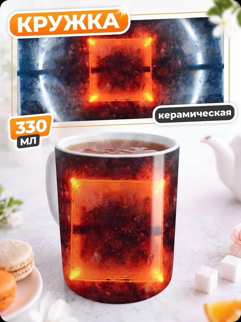 Кружка керамическая неоновый портал