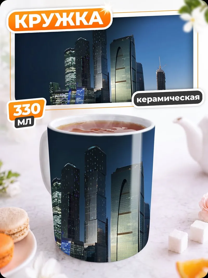 Кружка керамическая Городские небоскребы