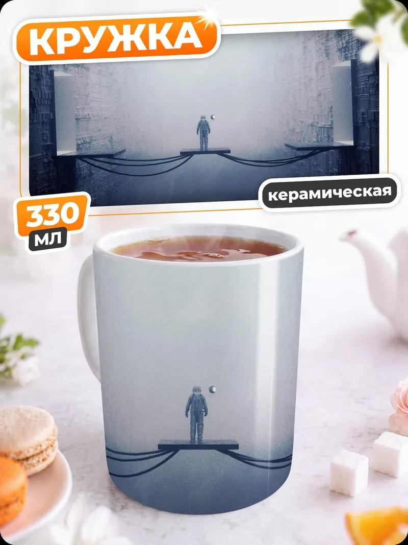 Кружка керамическая Одинокий космонавт