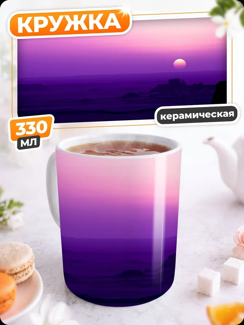 Кружка керамическая Фиолетовый закат