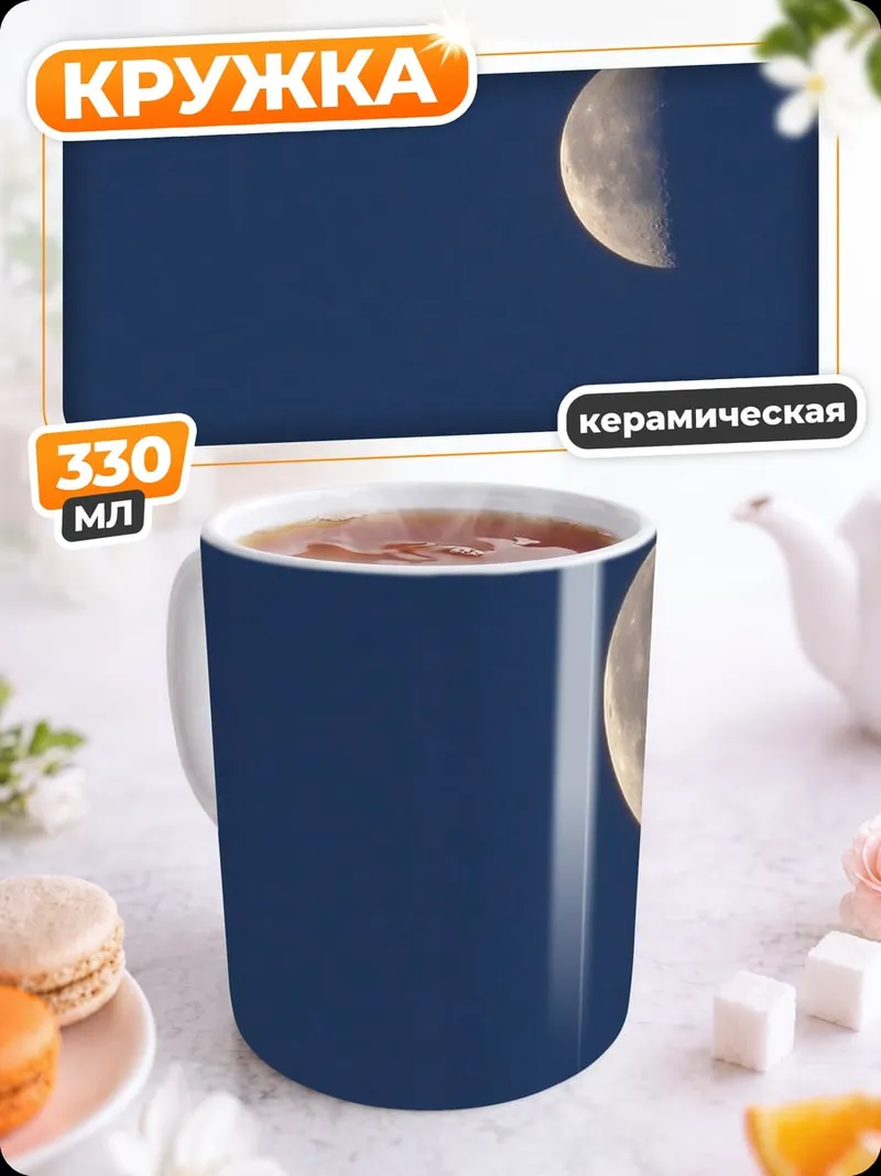 Кружка керамическая Полумесяц в небе