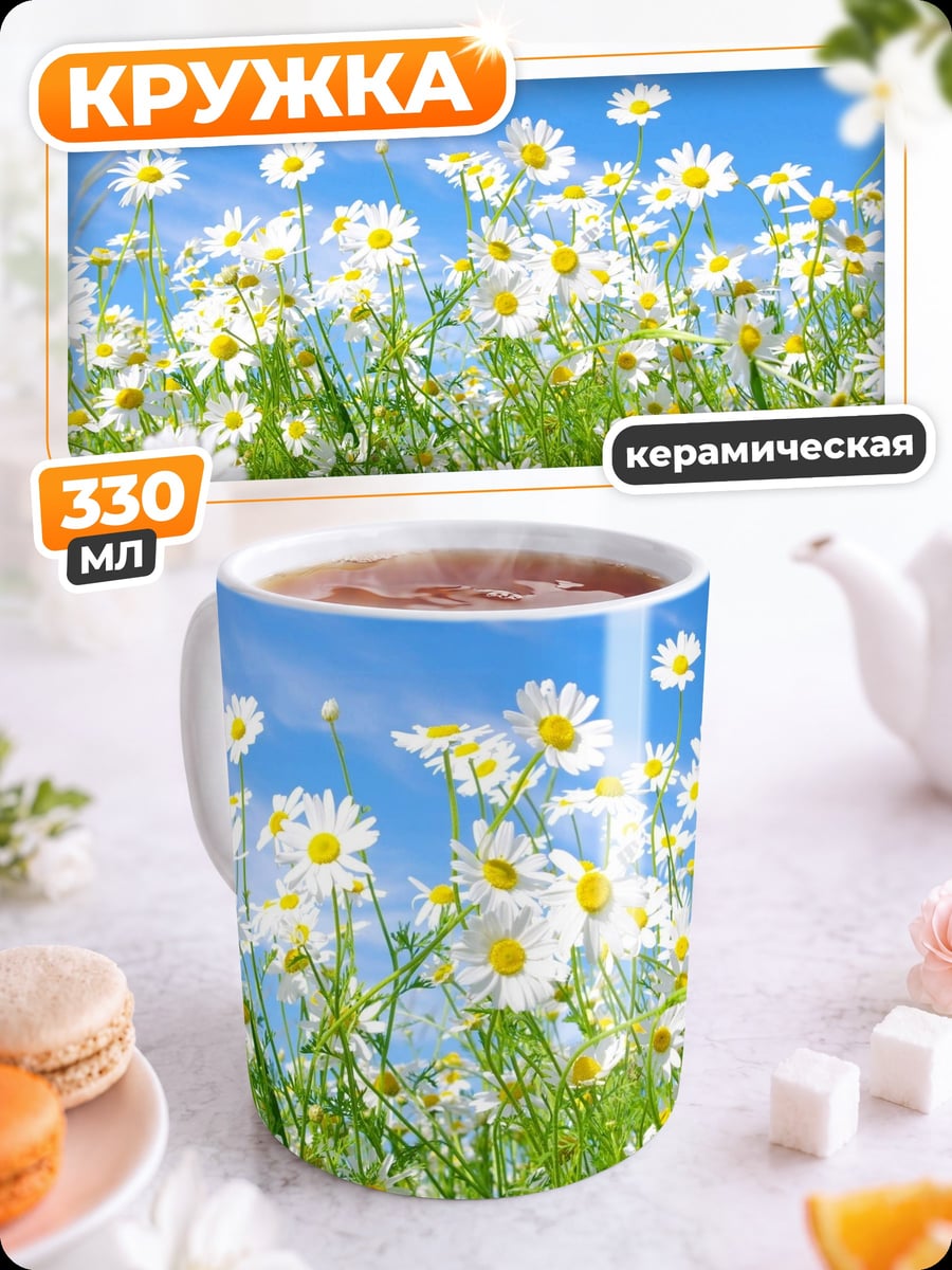 Кружка керамическая Поле ромашек