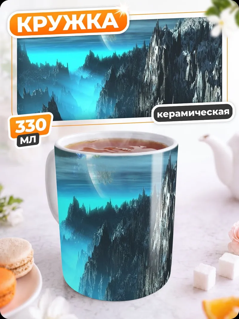 Кружка керамическая Космический пейзаж планета