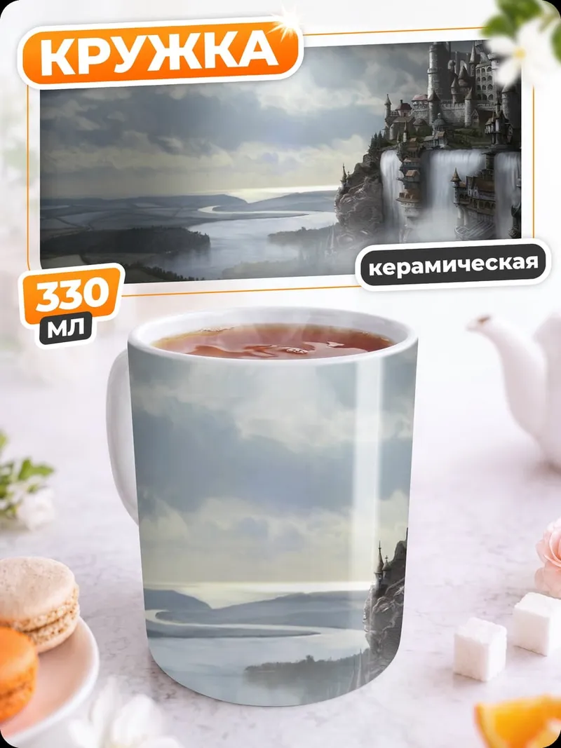 Кружка керамическая Замок в облаках