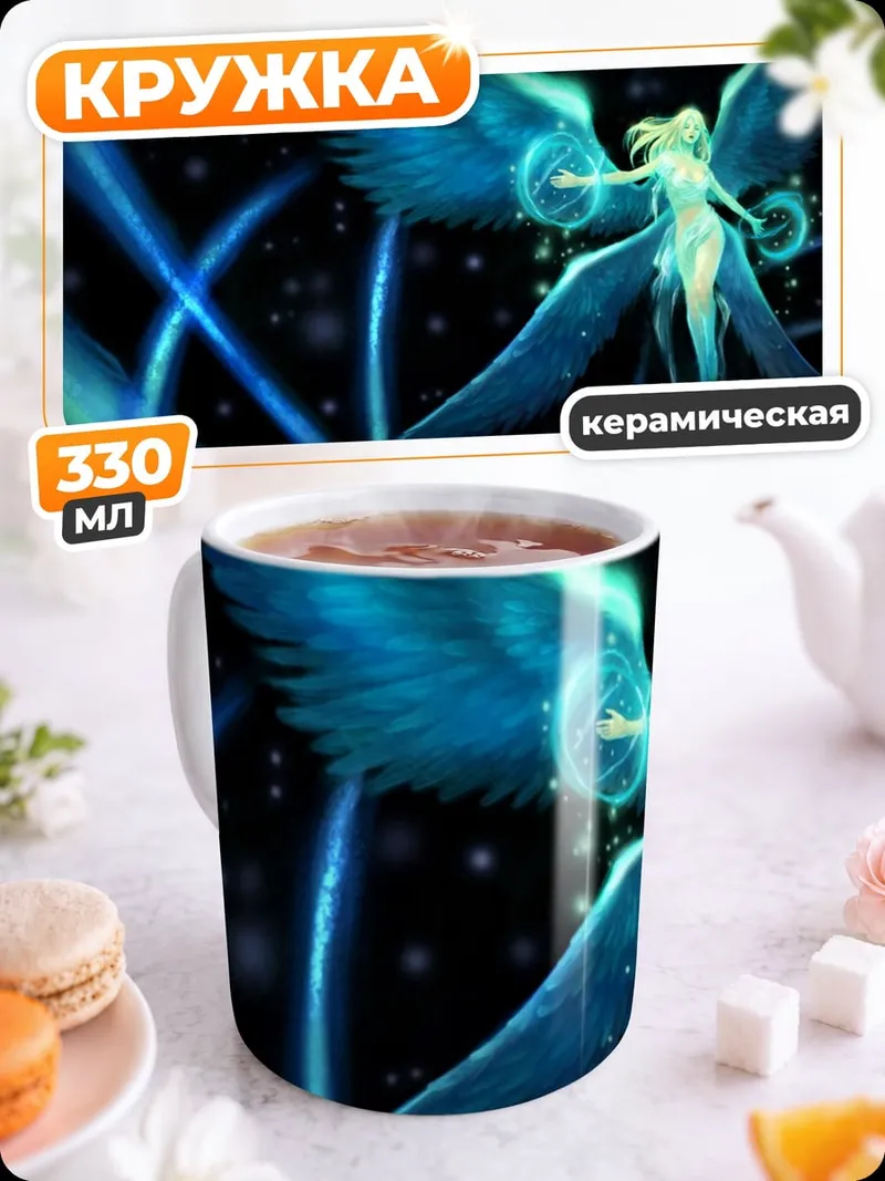 Кружка керамическая Ангел в космосе