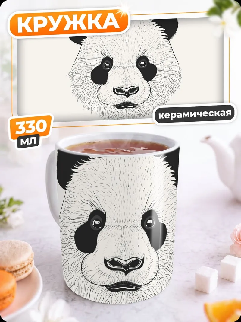 Кружка керамическая Мордочка панды