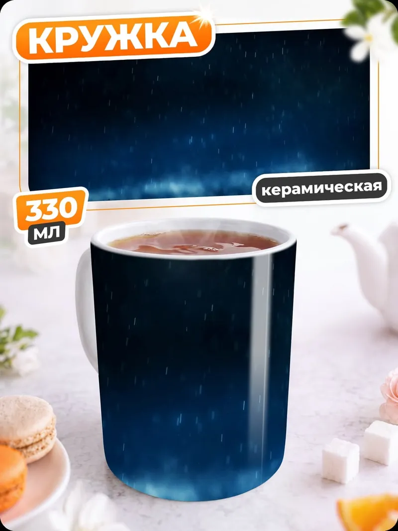 Кружка керамическая темная глубина космоса