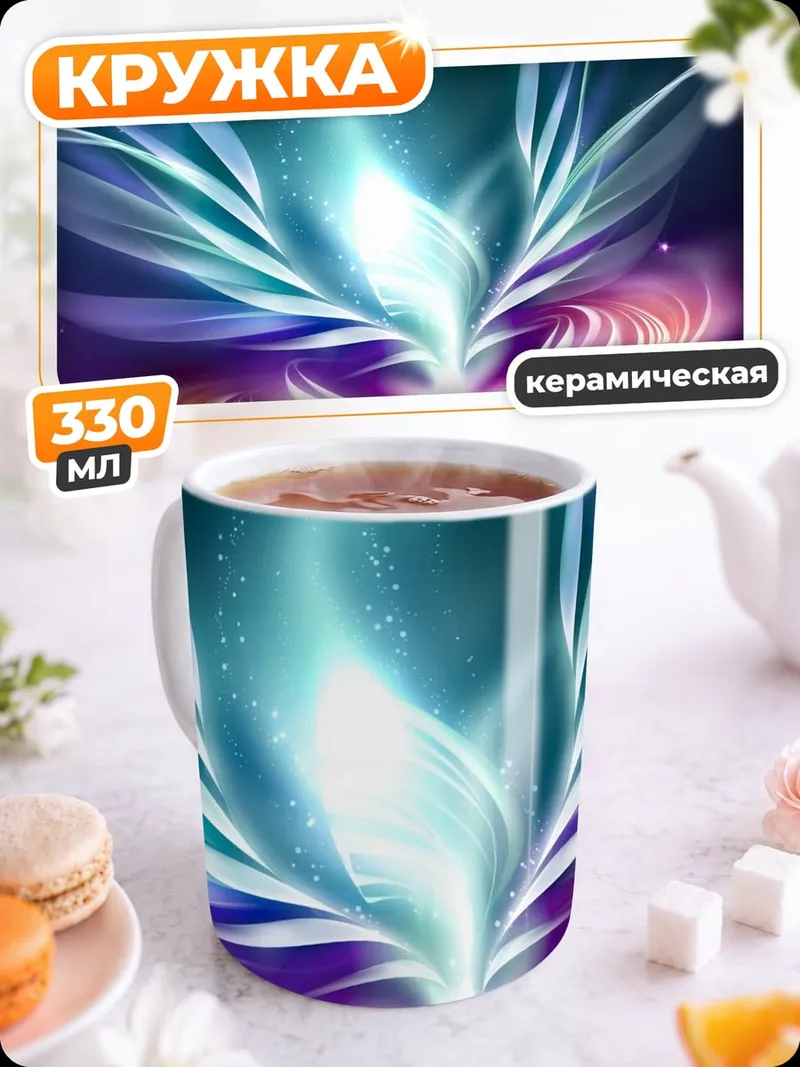 Кружка керамическая цветочная энергия