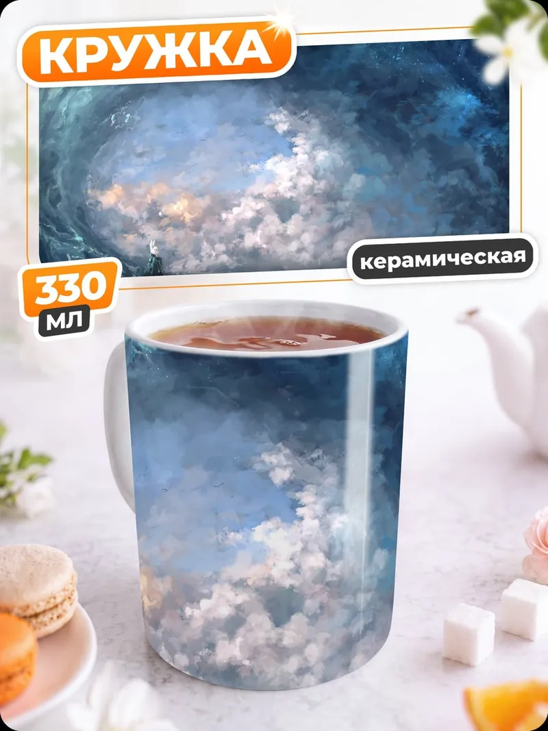 Кружка керамическая Человек в волне