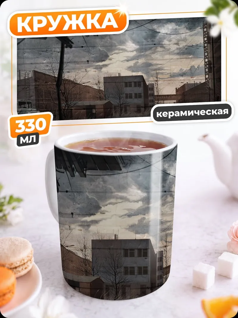 Кружка керамическая Заброшенный город