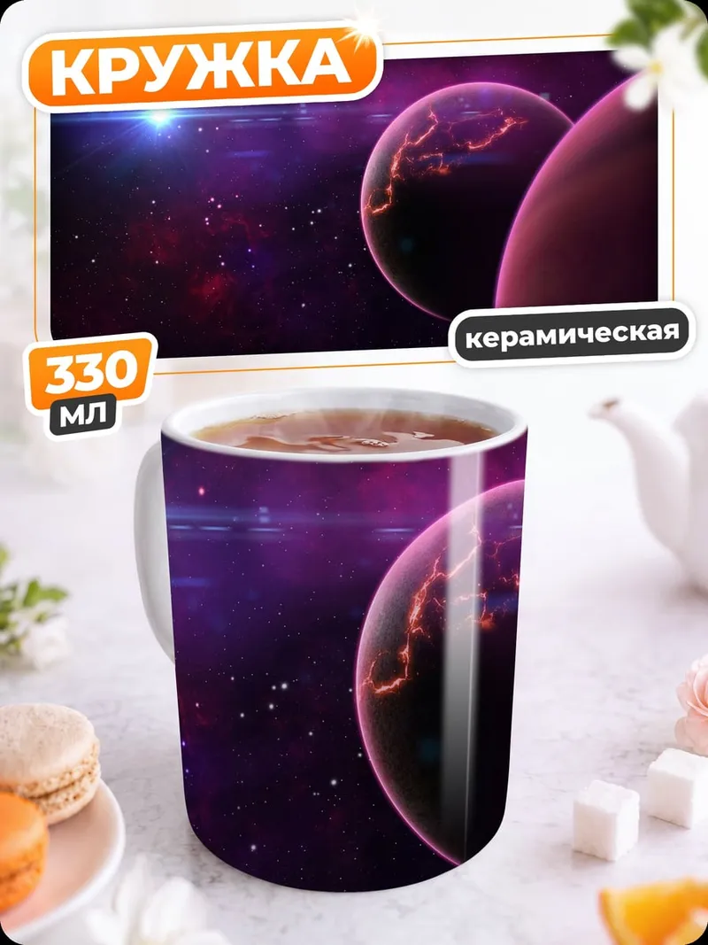 Кружка керамическая Фиолетовая галактика