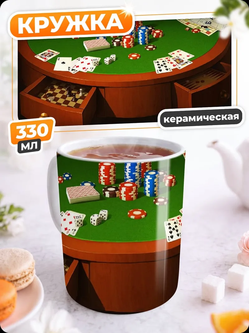 Кружка керамическая Стол для покера