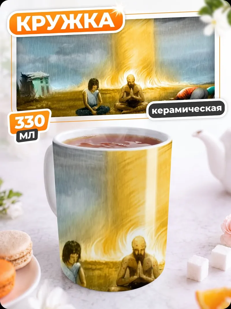 Кружка керамическая Пришельцы и луч света