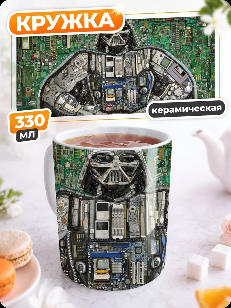 Кружка керамическая Дарт Вейдер из плат