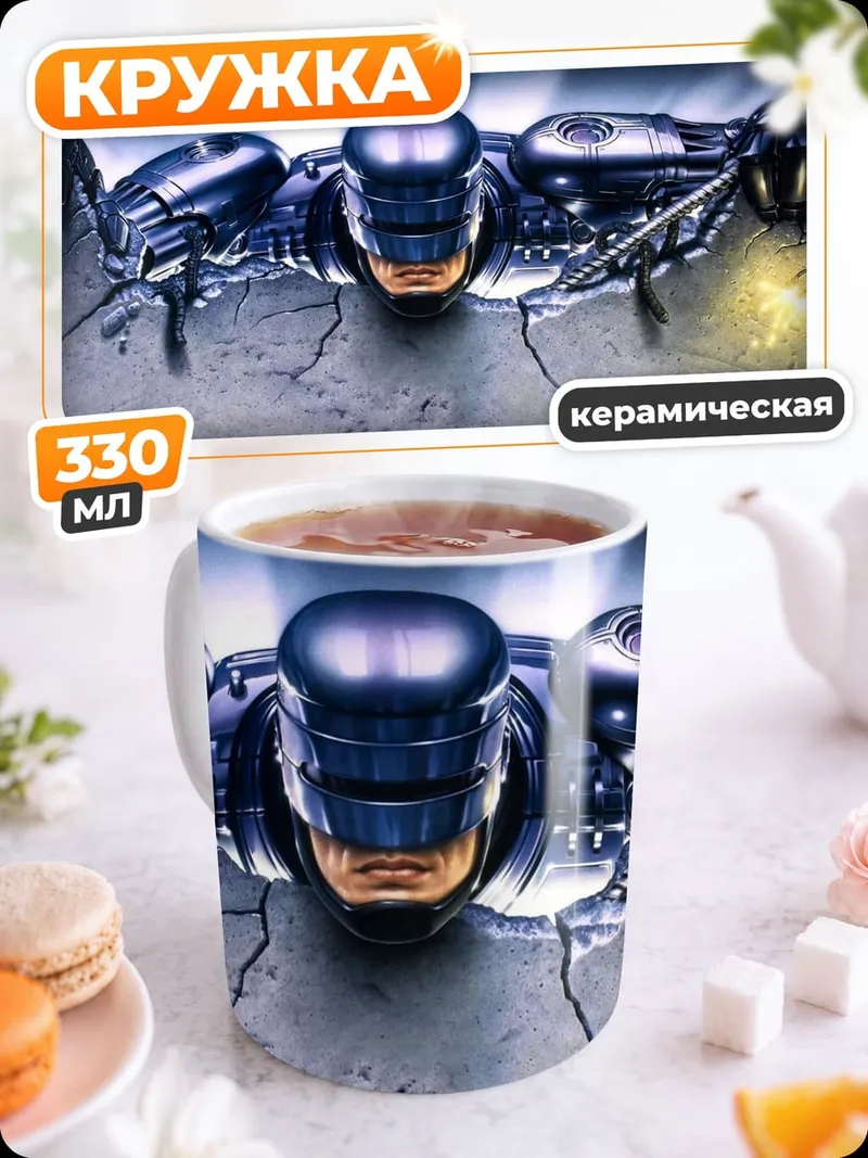 Кружка керамическая робот полицейский