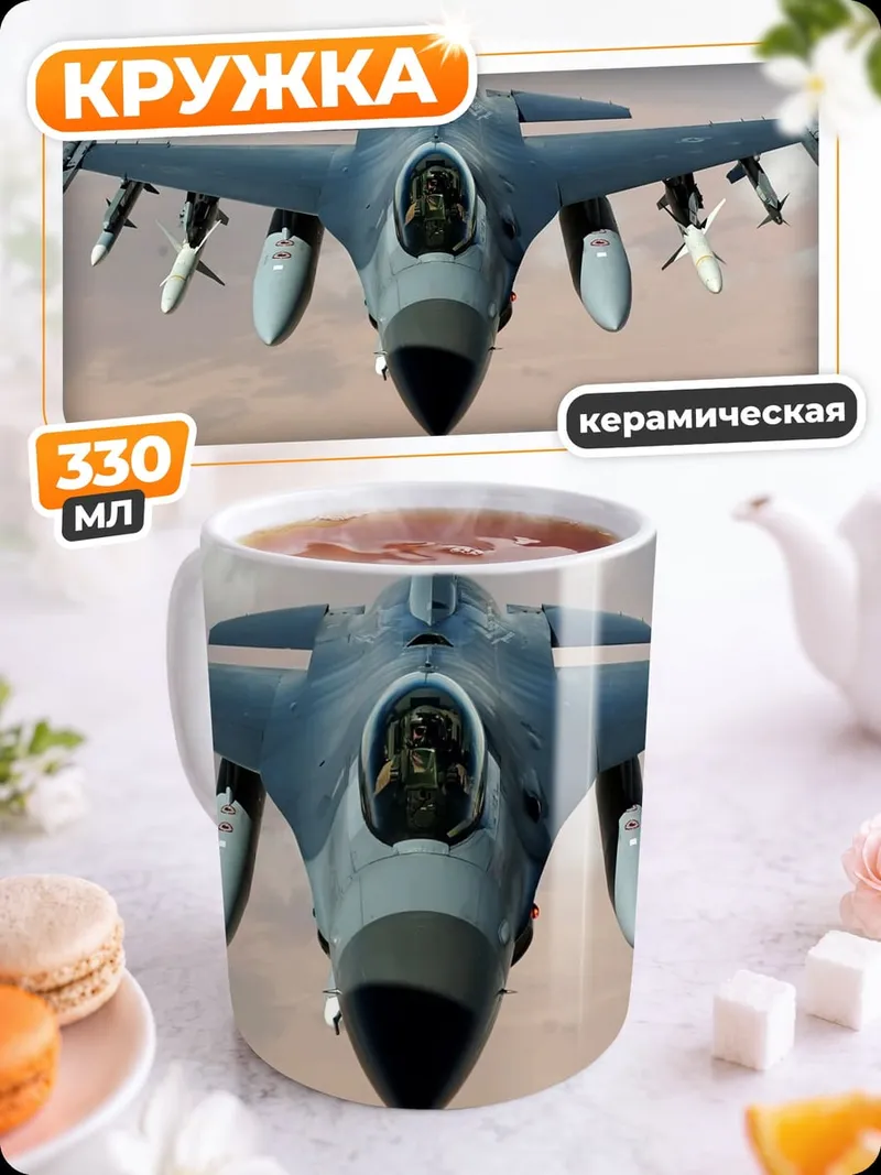 Кружка керамическая Истребитель в небе