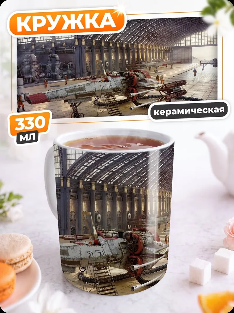 Кружка керамическая ангар для звездолетов