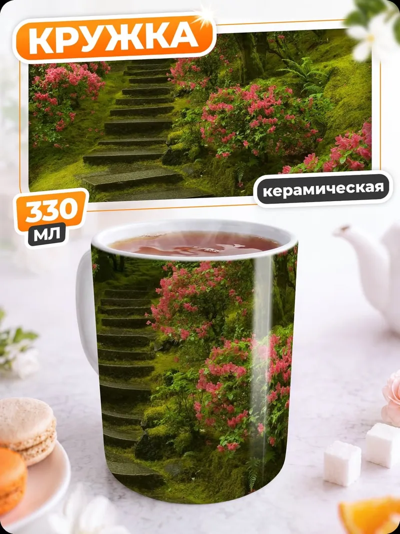 Кружка керамическая Японский сад ступени