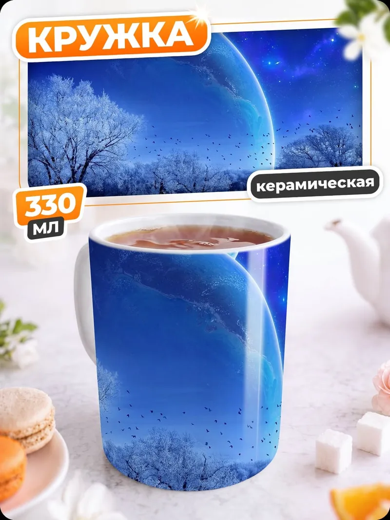 Кружка керамическая Зимний пейзаж