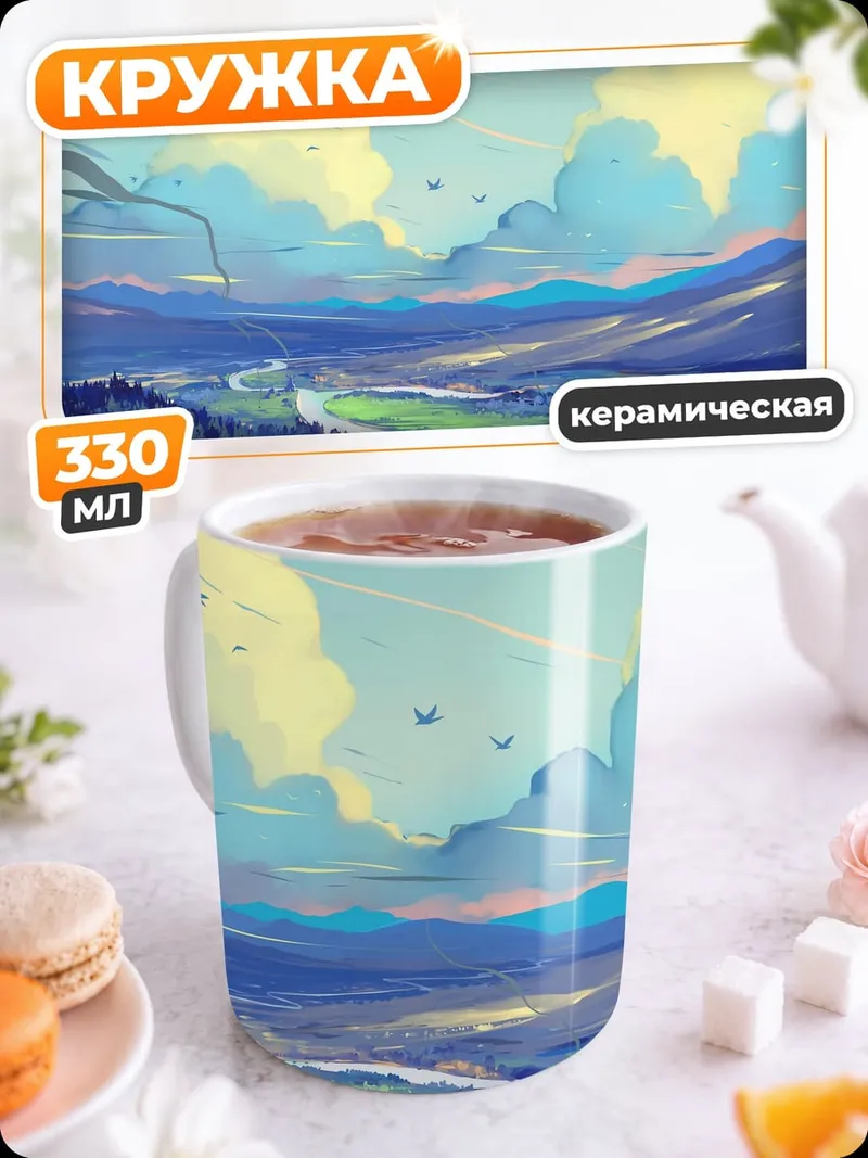 Кружка керамическая Горная долина
