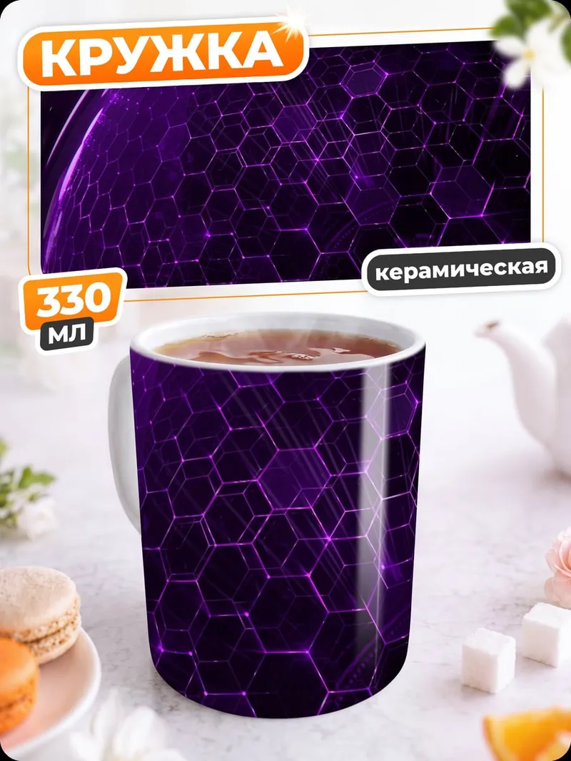 Кружка керамическая Фиолетовая сфера